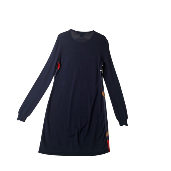 Ralph Lauren Equestrian Silk Front/ Viscose Knitted Blue ShirtDress Size Small - Picture 2 of 11